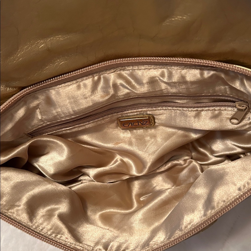 Cache Metallic Gold Clutch with Chain Strap - Picture 7 of 9